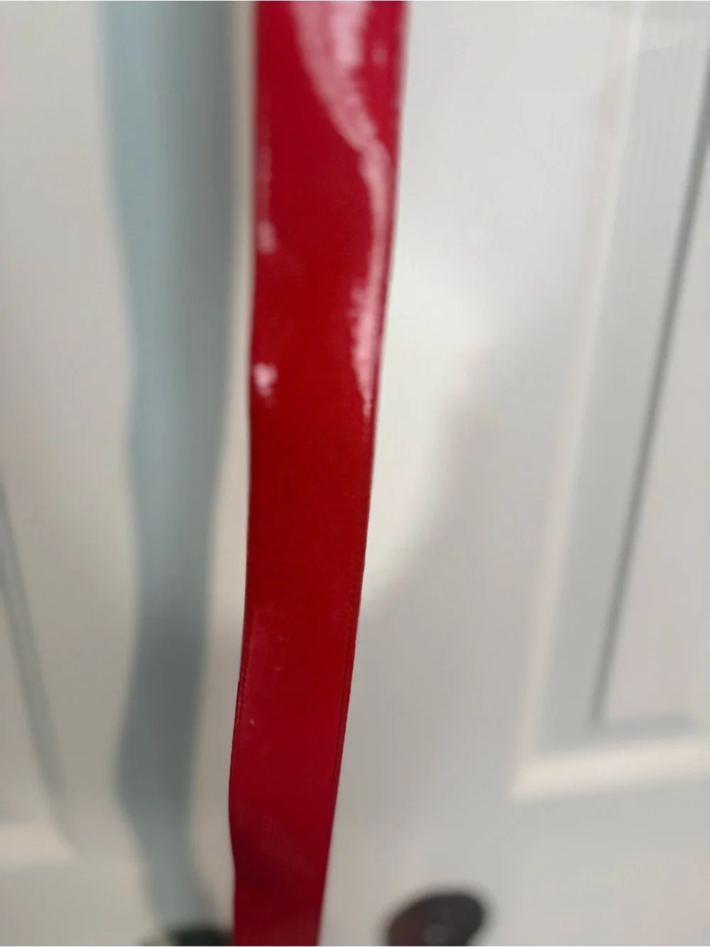 Red Patent Leather Women's Fashion Belt - Wide Buckle Sz XL